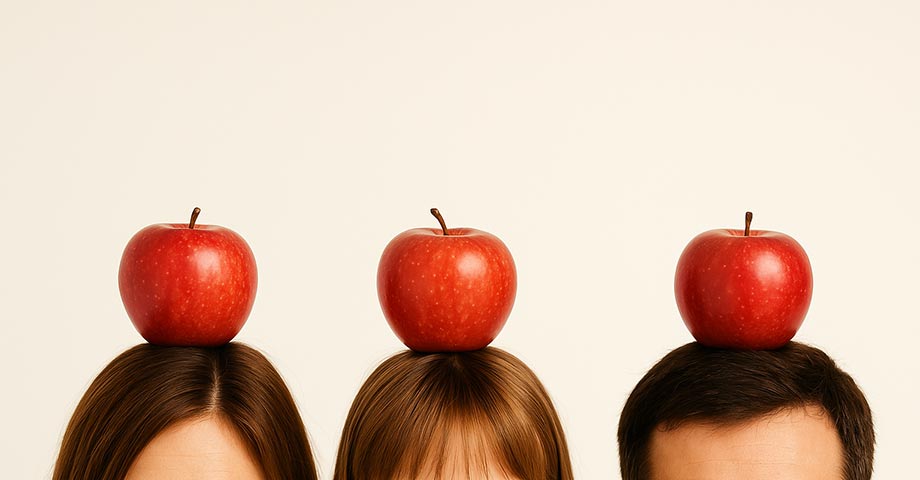 Auf jedem Kopf prangt ein roter Apfel: Gesundheitswissen in der Familie